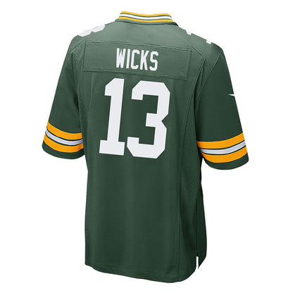 GB.Packers #13 Dontayvion Wicks Green Game American Football Stitched Jersey