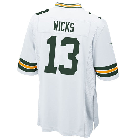 GB.Packers #13 Dontayvion Wicks White Game American Football Stitched Jersey