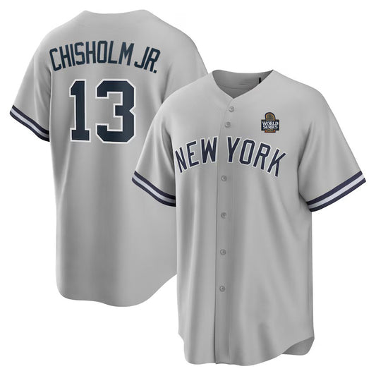 New York Yankees #13 Jazz Chisholm JR. Gray 2024 World Series Limited Stitched Baseball Jersey