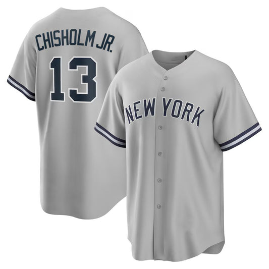 New York Yankees #13 Jazz Chisholm JR. Gray Limited Stitched Baseball Jersey