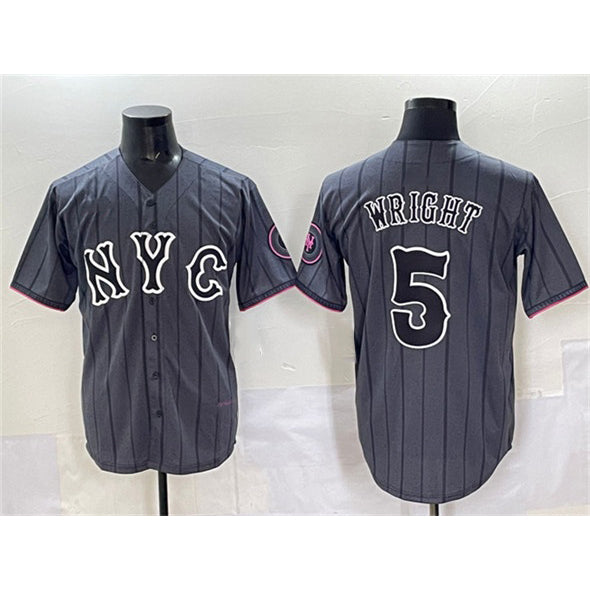 New York Mets #5 David Wright Navy KLUNKIM City Connect Stitched Jersey