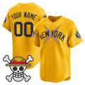 Custom New York Yankees x One Piece Gold KLUNKIM Vapor Premier Limited Jersey - Stitched