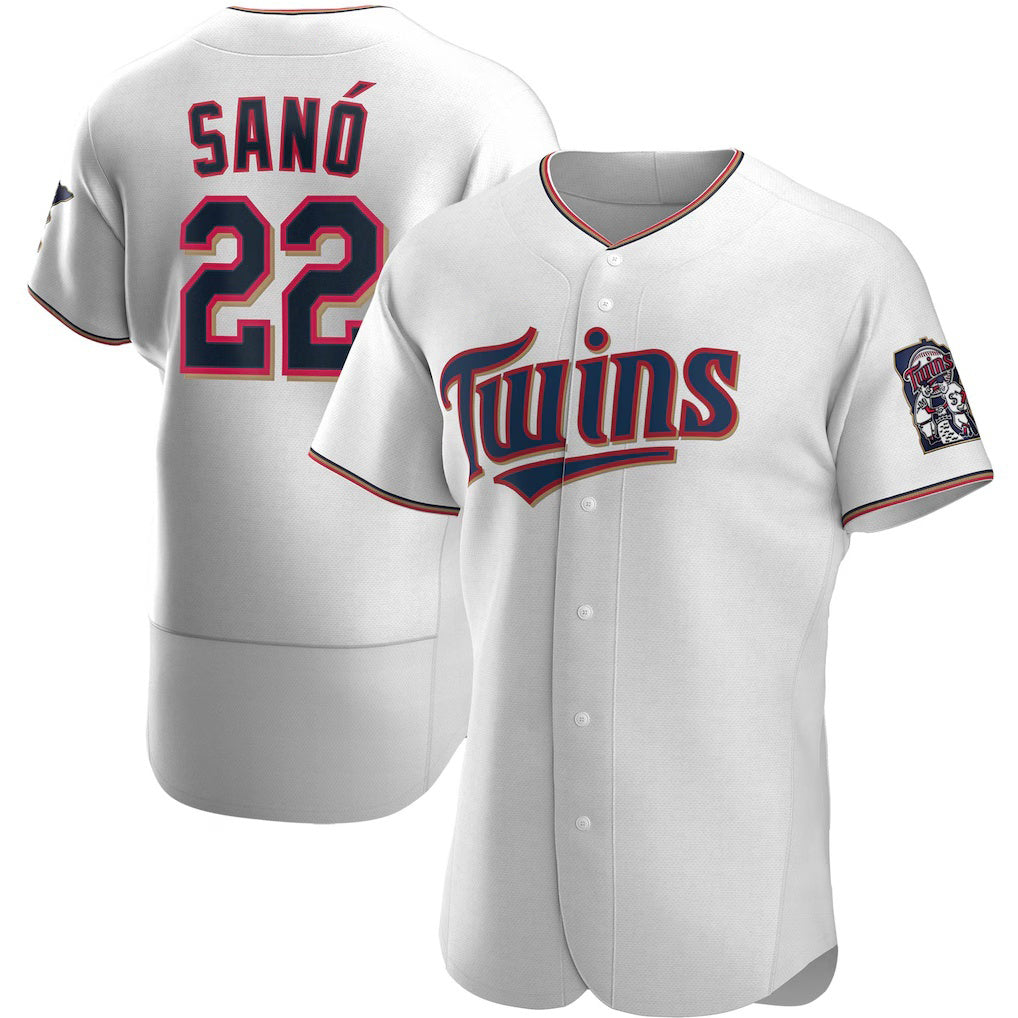 Minnesota Twins #22 Miguel Sano White KLUNKIM Home Authentic Player Jersey