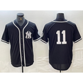 New York Yankees #11 Anthony Volpe No Name Black White KLUNKIM Cool Base Stitched Jersey