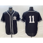 New York Yankees #11 Anthony Volpe No Name Black White KLUNKIM Cool Base Stitched Jersey