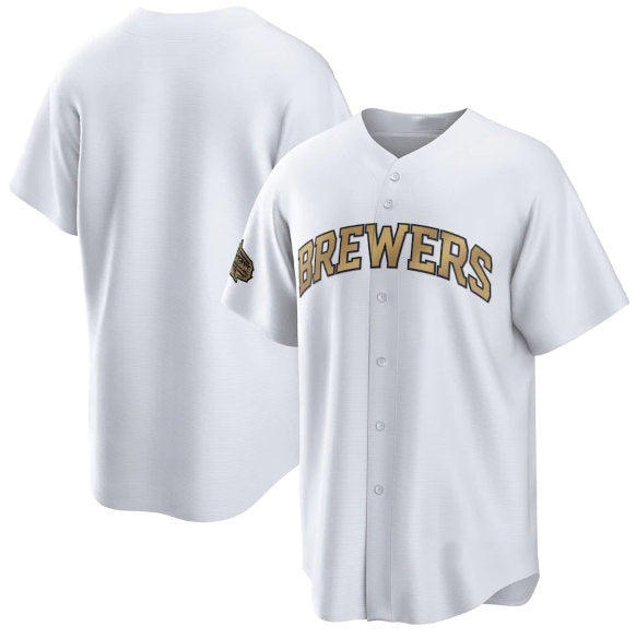 Milwaukee Brewers Blank White KLUNKIM 2022 All-Star Cool Base Stitched Jersey