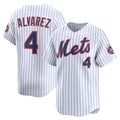 New York Mets #4 Francisco Alvarez White KLUNKIM Home Limited Player Jersey