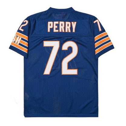 C.Bear #72 William Perry Mitchell & Ness Navy 1985 Stitched American Mesh Football Jerseys