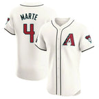 Arizona Diamondbacks #4 Ketel Marte Player Cream KLUNKIM Limited Elite Home Game Stitched Jerseys