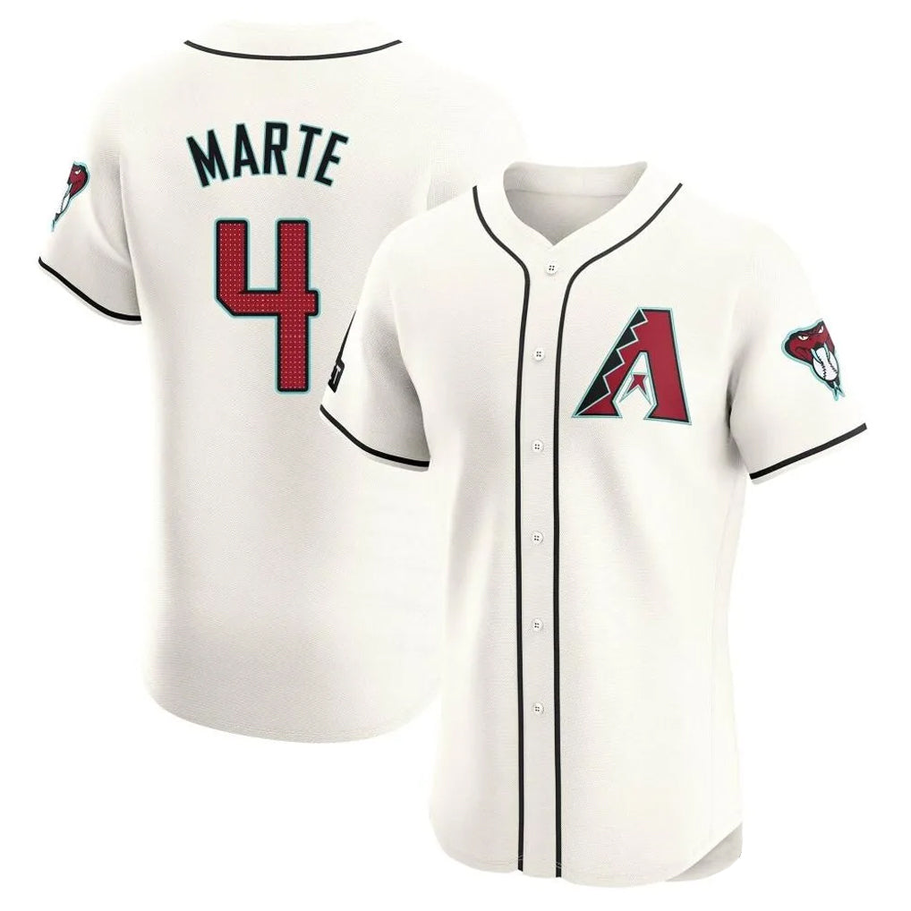Arizona Diamondbacks #4 Ketel Marte Player Cream KLUNKIM Limited Elite Home Game Stitched Jerseys