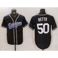Los Angeles Dodgers #50 Mookie Betts Black White KLUNKIM Cool Base Stitched Jersey