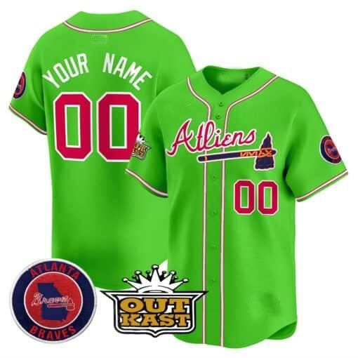 Custom Atlanta Braves Atliens Vapor Premier Limited Jersey ¨CGreen KLUNKIM