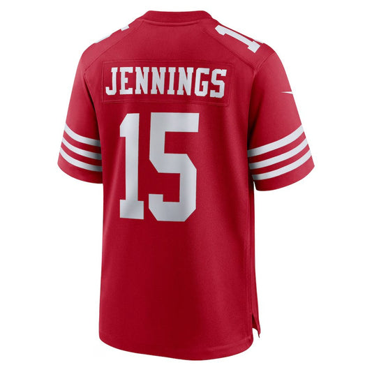 SF. 49ers #15 Jauan Jennings Game Player Jersey - Scarlet American Football Jersey