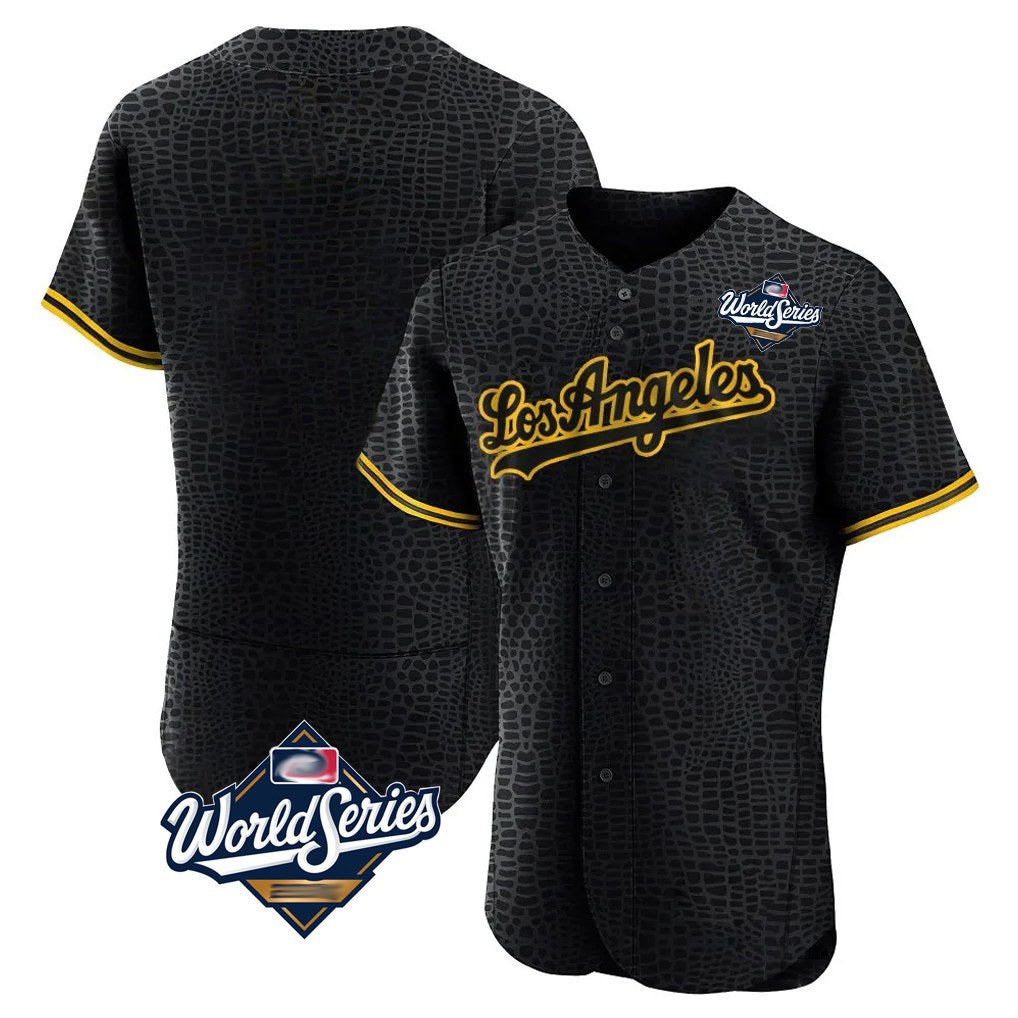 Los Angeles Dodgers Blank Player Black KLUNKIM Snake Skin City Limited Elite Home World Series Stitched Jerseys