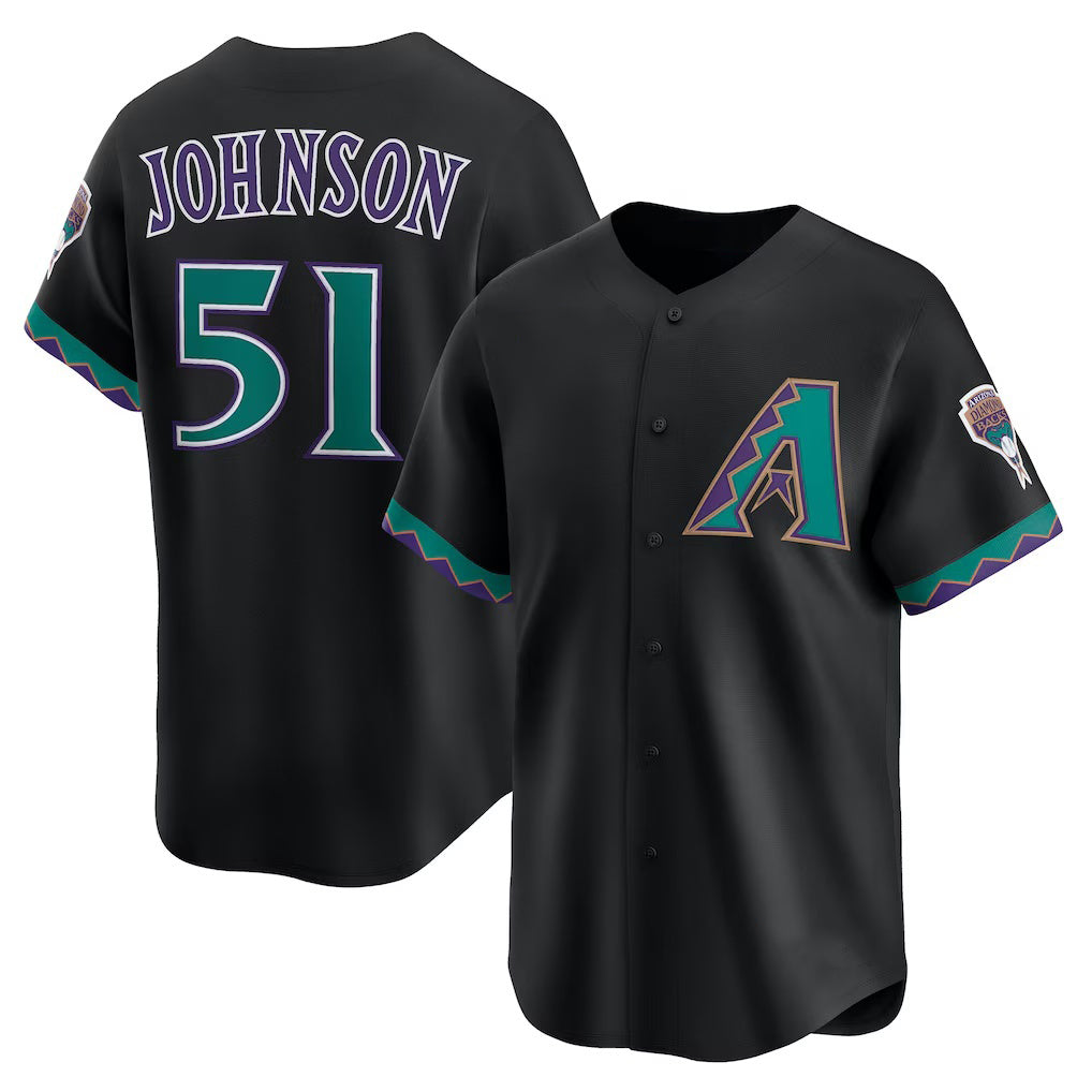 Arizona Diamondbacks #51 Randy Johnson Black KLUNKIM Throwback Cooperstown Collection Limited Jersey