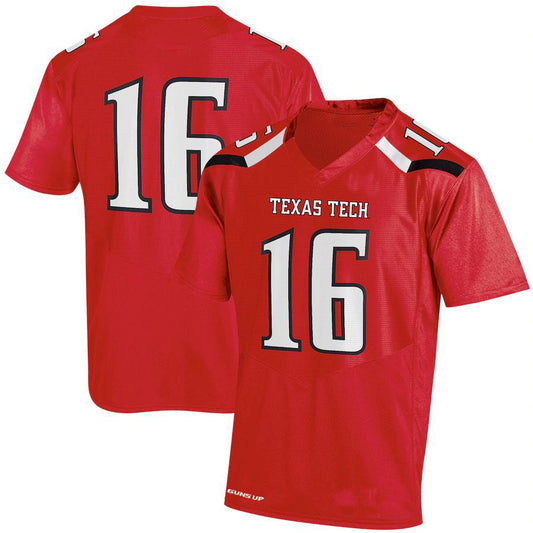 #16 T.Tech Red Raiders Under Armour Replica Jersey Red Stitched American College Jerseys