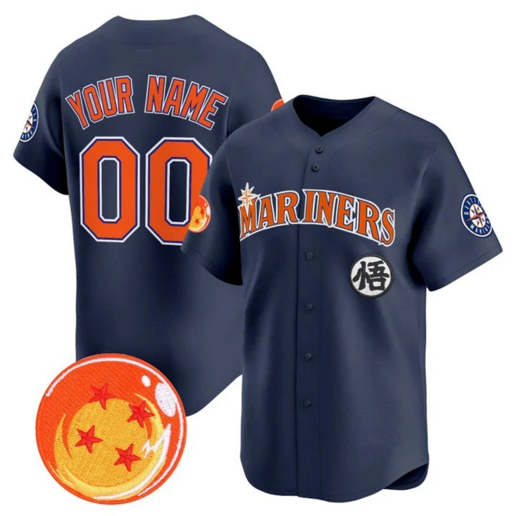 Custom Seattle Mariners x Dragon Ball Navy KLUNKIM Vapor Premier Limited Jersey - All Stitched