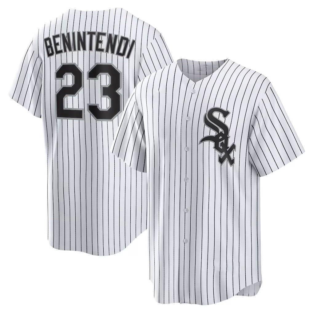 Chicago White Sox #23 Andrew Benintendi White-Black KLUNKIM Home Official Player Jersey