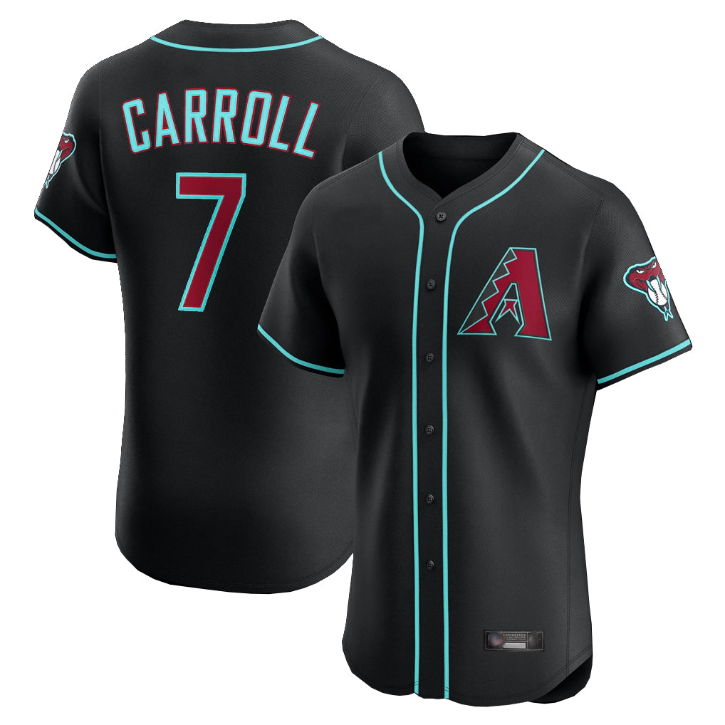 Arizona Diamondbacks #7 Corbin Carroll Player Black KLUNKIM Limited Elite Home Game Stitched Jerseys