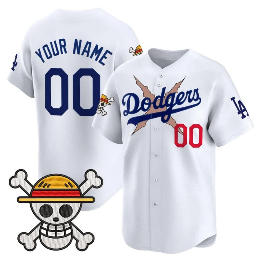 Custom Los Angeles Dodgers x One Piece White KLUNKIM Vapor Premier Limited Jersey - Stitched