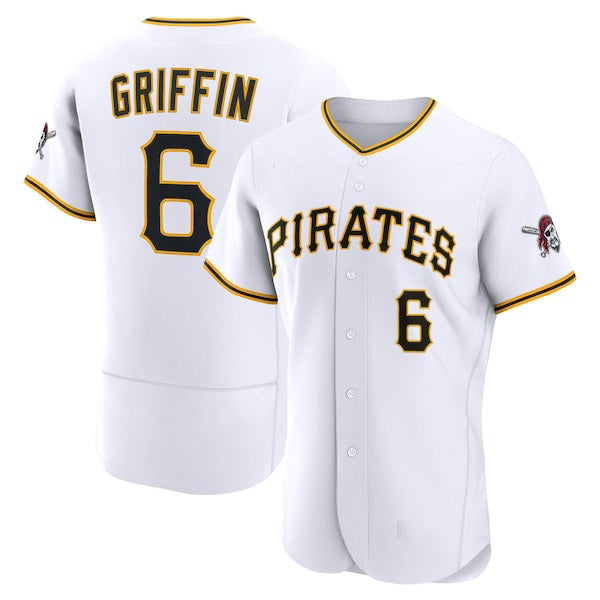 Pittsburgh Pirates #6 Konnor Griffin White KLUNKIM Home Authentic Jersey