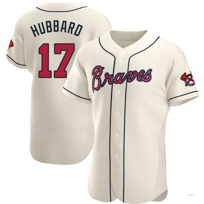 Atlanta Braves #17 Glenn Hubbard Cream Alternate Jersey Stitches Baseball Jerseys