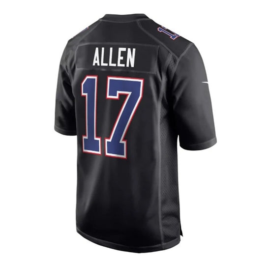 B.Bills #17 Josh Allen Carbon Black Fashion Vapor Limited Jersey Stitched American Football Jerseys