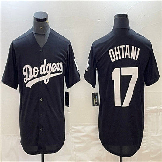 Los Angeles Dodgers #17 Shohei Ohtani Black Home Authentic Patch Jersey Baseball Jerseys