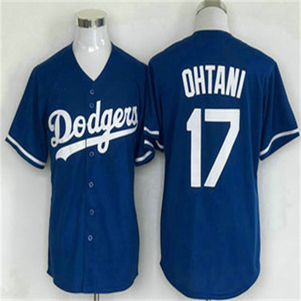 Los Angeles Dodgers #17 Shohei Ohtani Blue Home Authentic Patch Jersey Baseball Jerseys