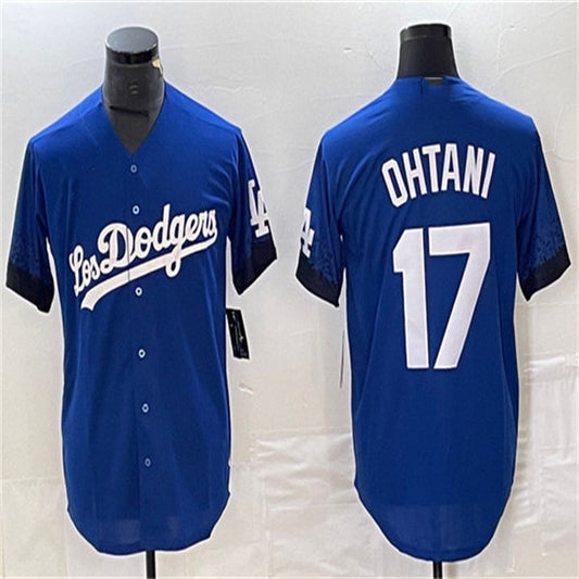 Los Angeles Dodgers #17 Shohei Ohtani Royal Home Authentic Patch Jersey Baseball Jerseys