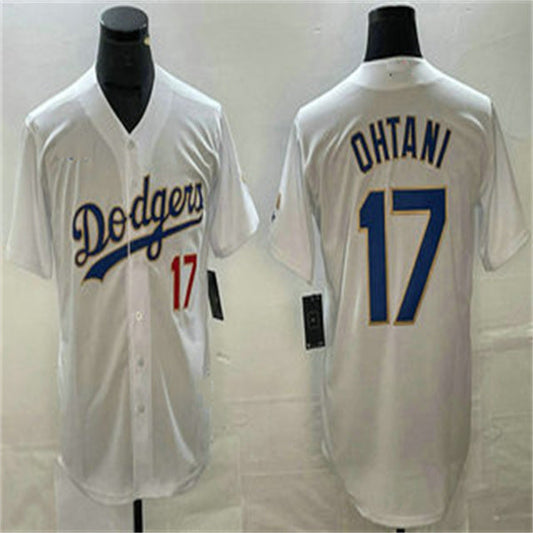 Los Angeles Dodgers #17 Shohei Ohtani White Home Authentic Patch Jersey Baseball Jerseys