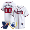 Custom Atlanta Braves 2024 Robinson & Georgia Patch Vapor Premier Limited Jersey ¨C White KLUNKIM