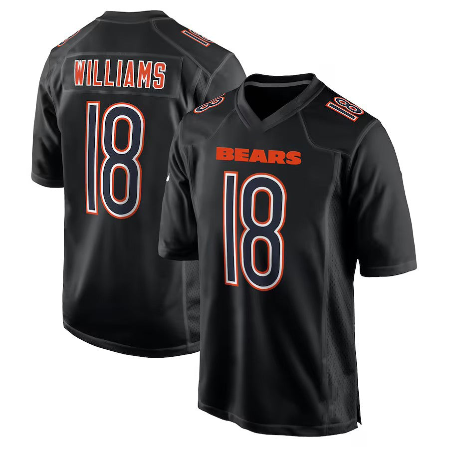 C.Bears #18 Caleb Williams Black Fashion Vapor Limited Jersey Stitched American Football Jerseys