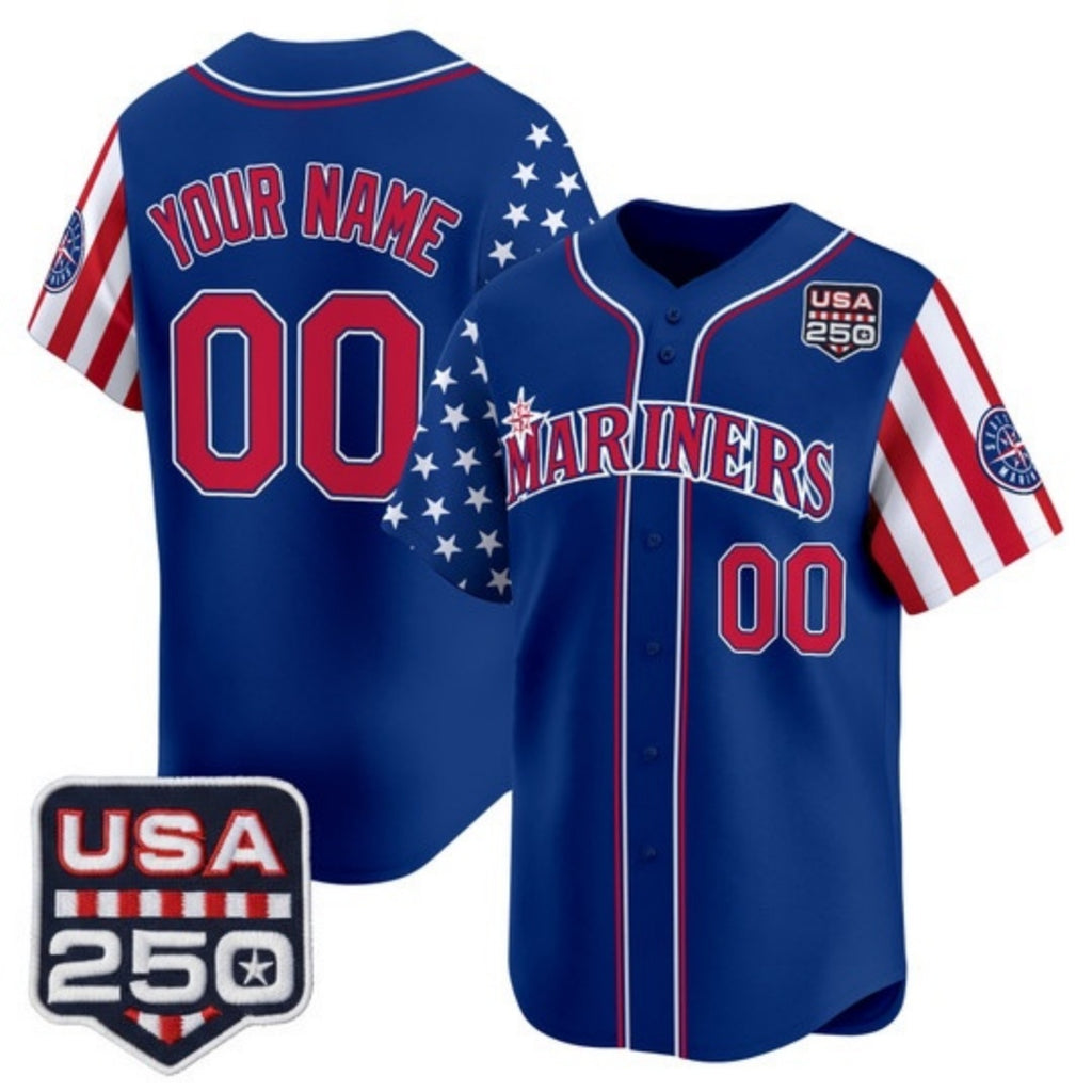 Custom Seattle Mariners America 250 Edition Vapor Premier Limited Royal KLUNKIM Stitched Jerseys