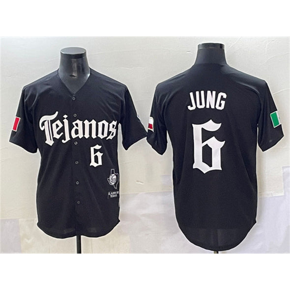 Texas Rangers #6 Josh Jung Black KLUNKIM Mexico 2025 Vapor Premier Limited Stitched Jersey