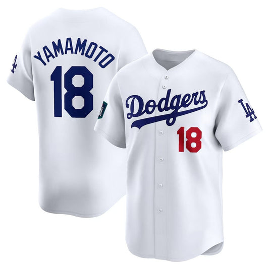 Los Angeles Dodgers #18 Yoshinobu Yamamoto 2024 World Tour Seoul Series Home Limited Player Jersey - White Stitches Baseball Jerseys