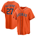 Houston Astros #27 Jose Altuve Orange KLUNKIM Alternate Replica Player Name Jersey
