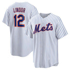 New York Mets #12 Francisco Lindor White KLUNKIM Home Replica Player Jersey