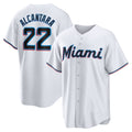 Miami Marlins #22 Sandy Alcantara White KLUNKIM Replica Player Jersey