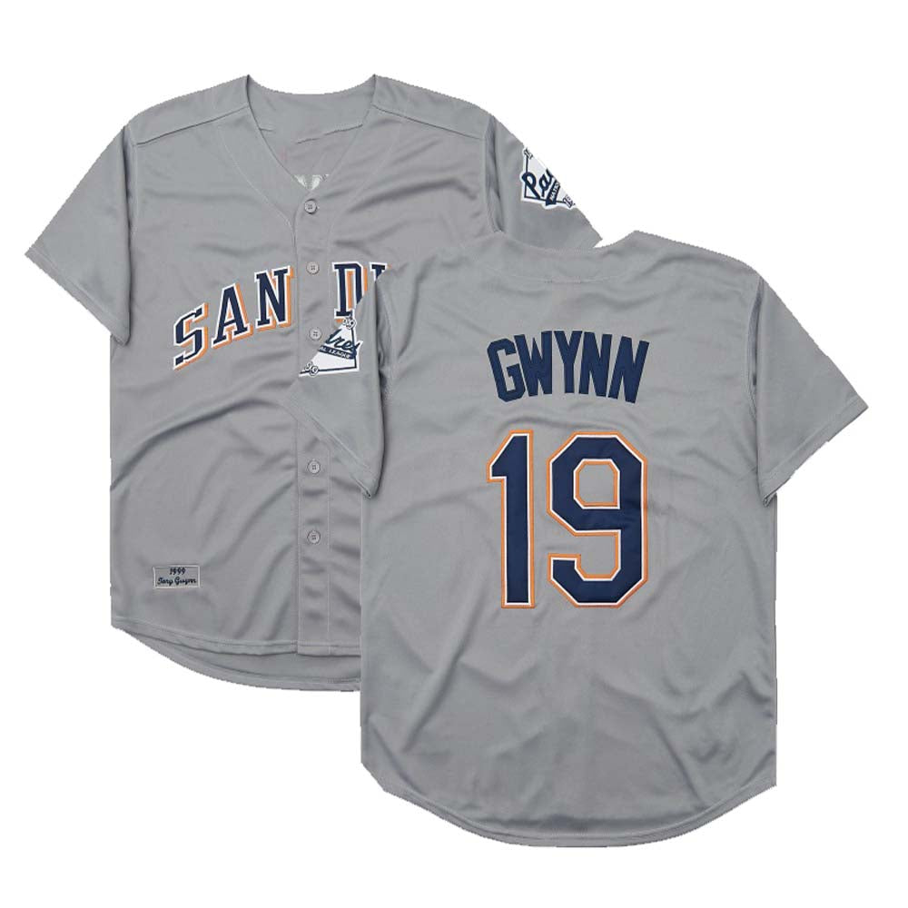 San Diego Padres #19 Tony Gwynn Grey Throwback 1999 Stitched Baseball Jerseys