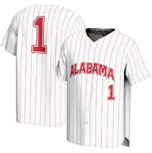 #1 A.Crimson Tide GameDay Greats Lightweight Baseball Fashion Jersey - White Stitched American College Jerseys