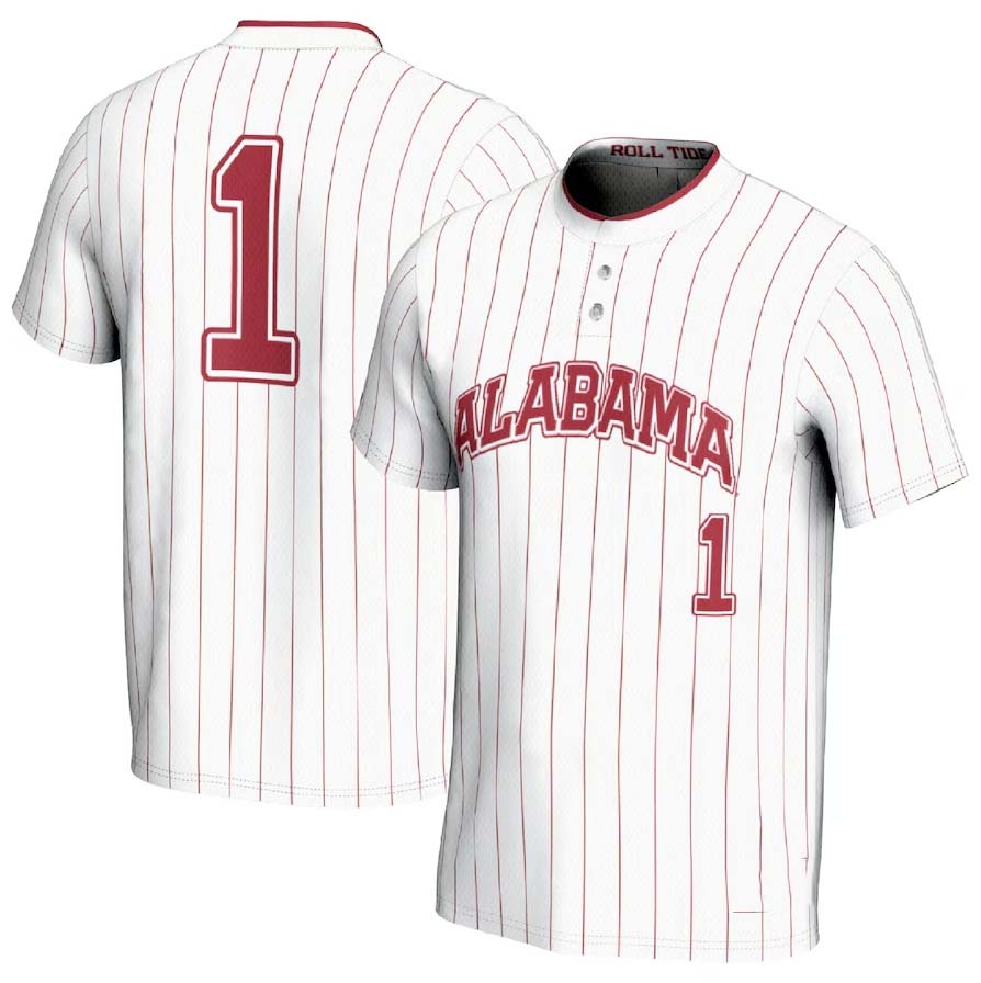 #1 A.Crimson Tide GameDay Greats Lightweight Softball Fashion Jersey - White Stitched American College Jerseys