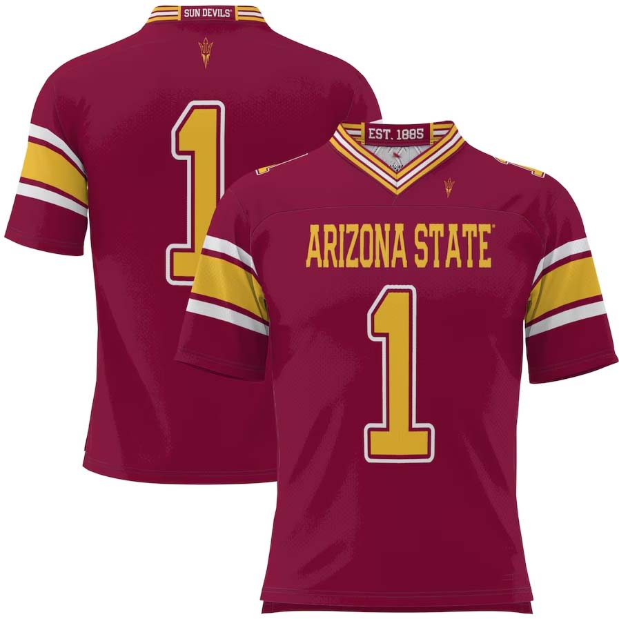 #1 A.State Sun Devils GameDay Greats Football Jersey - Maroon Stitched American College Jerseys