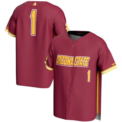 #1 A.State Sun Devils GameDay Greats Lightweight Baseball Jersey - Maroon Stitched American College Jerseys