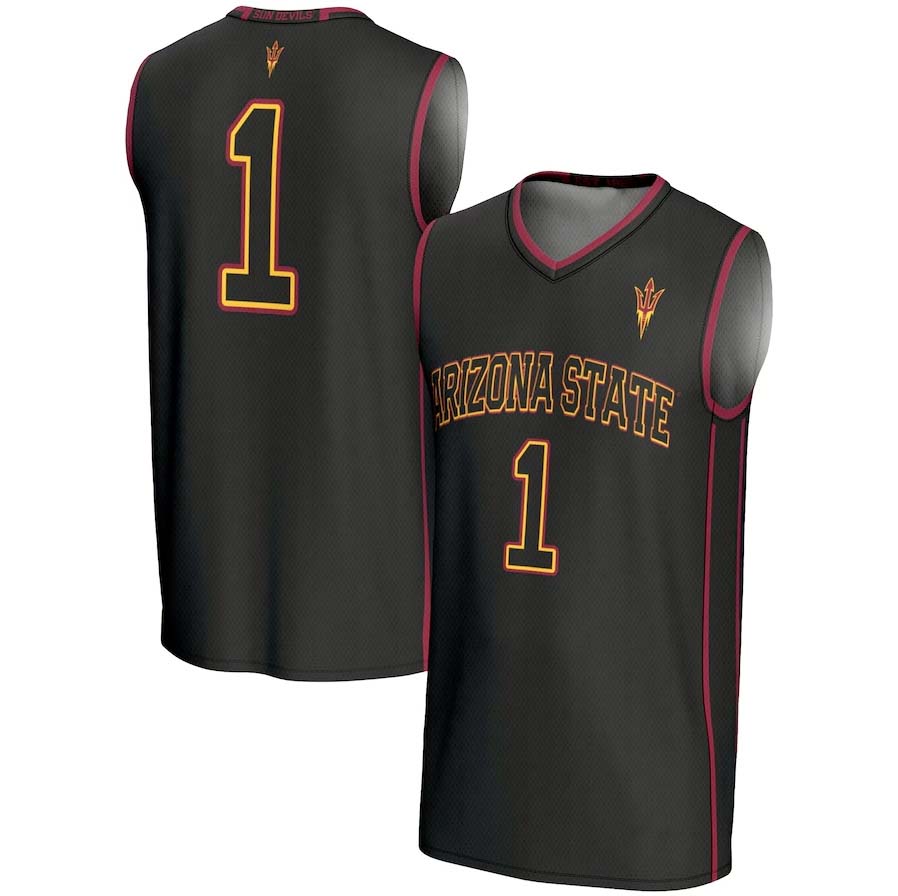 #1 A.State Sun Devils GameDay Greats Lightweight Basketball Jersey - Black Stitched American College Jerseys