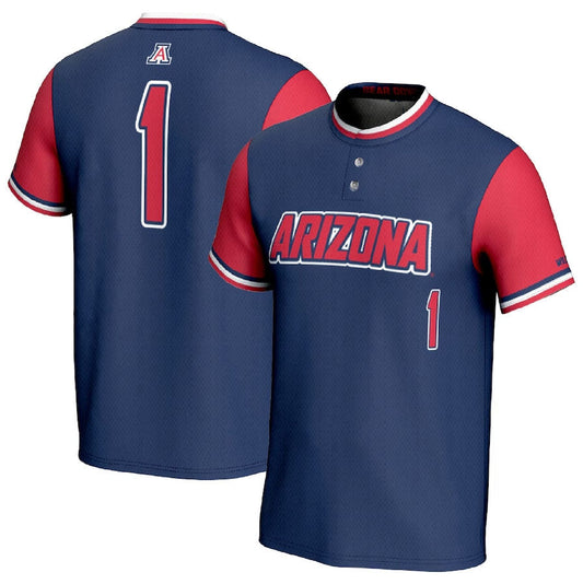 #1 A.Wildcats GameDay Greats Unisex Lightweight Softball Fashion Jersey - Navy/Red Stitched American College Jerseys