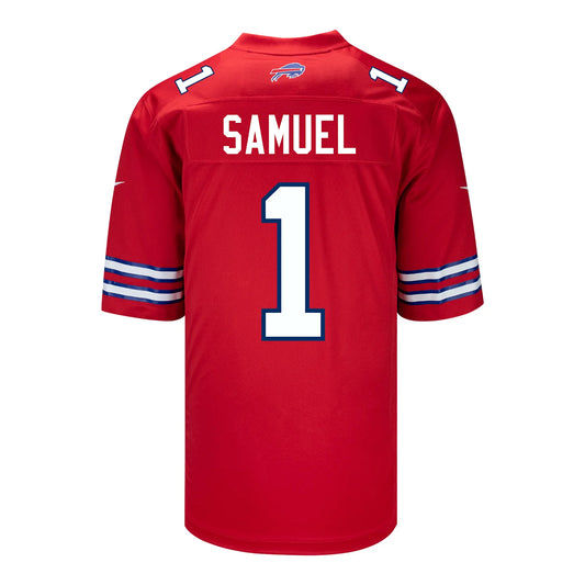 B.Bills #1 Curtis Samuel Red Game Player Jersey Football Stitched American Jerseys