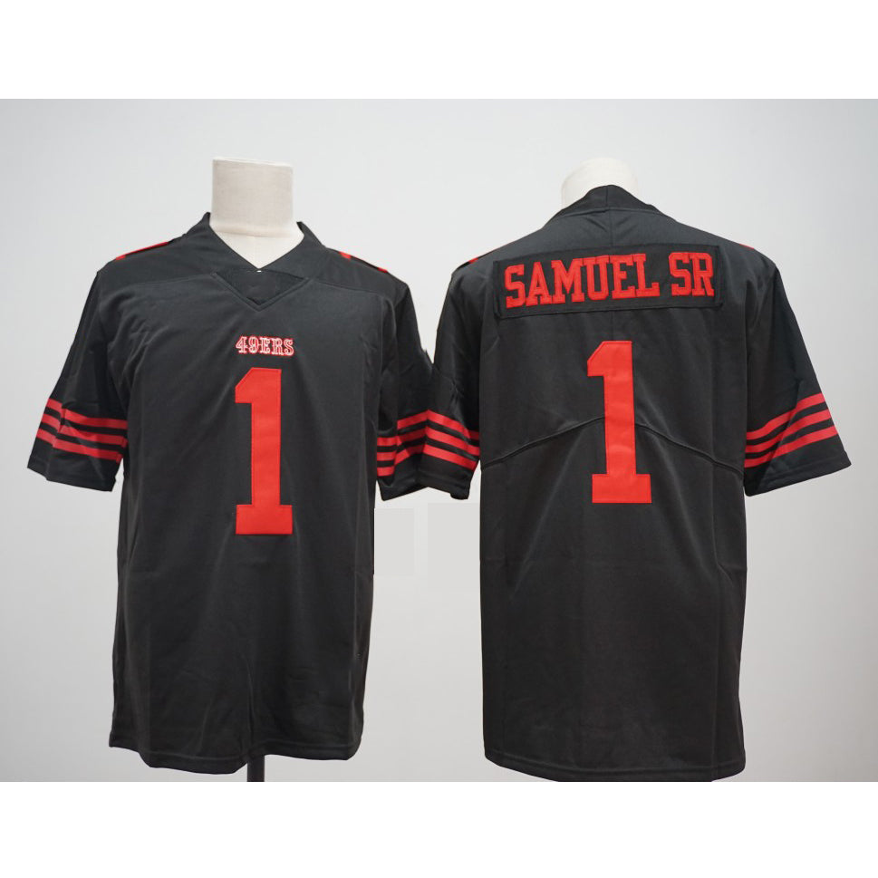 SF.49ers #1 Deebo Samuel Sr Black Stitched Vapor Limited American Football Personalize Birthday Gifts Jersey