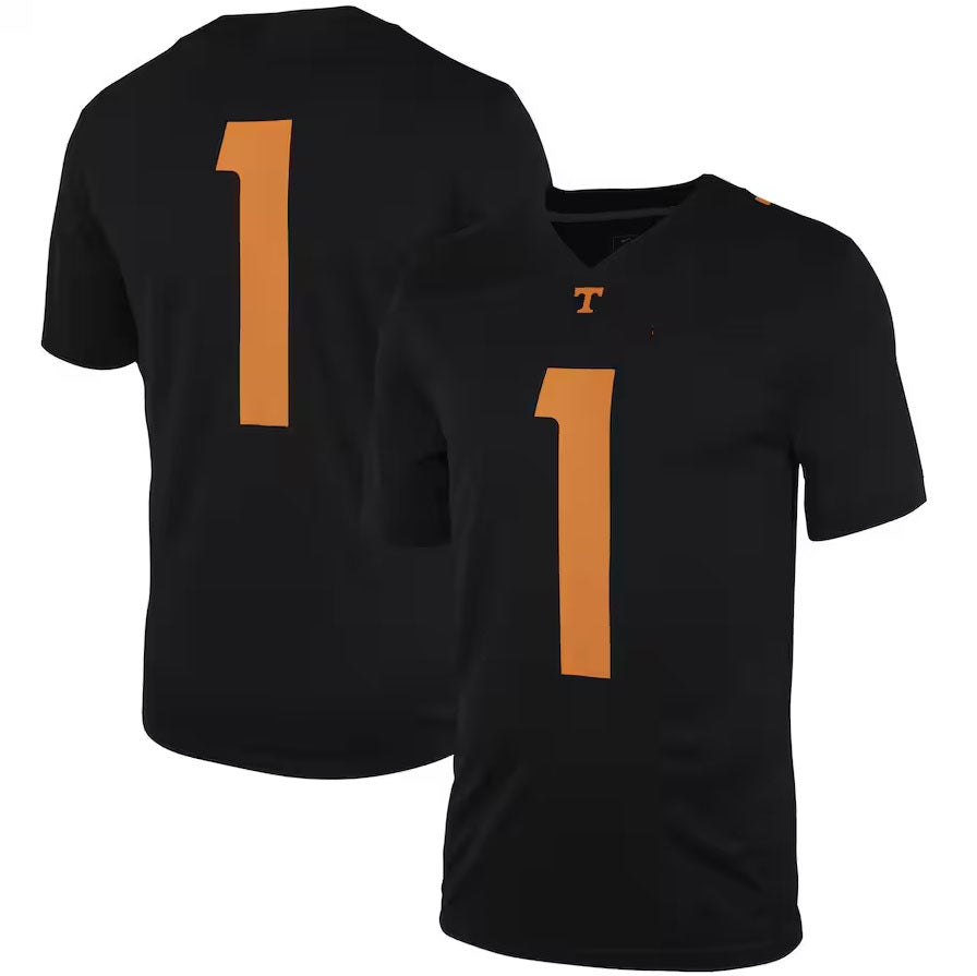 #1 T.Volunteers Dark Mode Game Jersey – Black College Jerseys