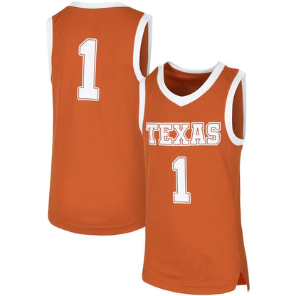 #1 T.Longhorns Replica Team Basketball Jersey - Orange American College Jerseys